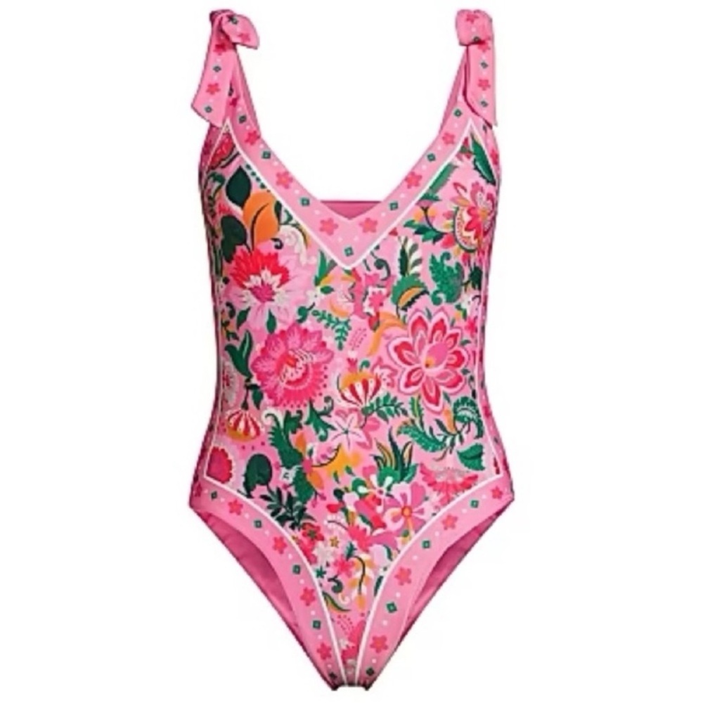 NWT BEACH RIOT Floral Tie Shoulder Akira One Piece swimsuit - Picture 12 of 12